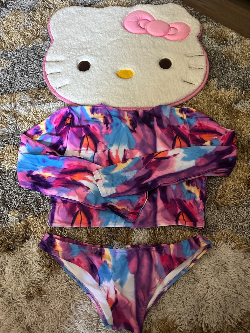 Women’s Purple Multi Tie-Dye Swim Coverup Set